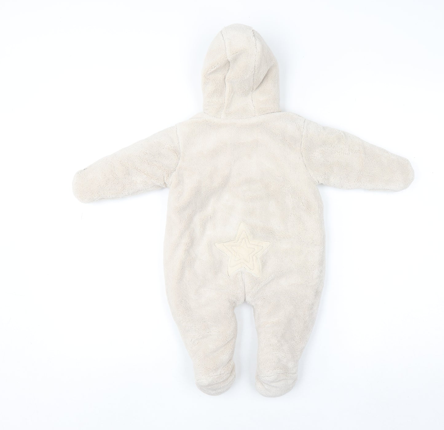 Mamas & Papas Beige Hooded Star Snowsuit 3-6 Months Unisex Fleece Lined