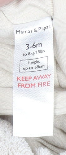 Mamas & Papas Beige Hooded Star Snowsuit 3-6 Months Unisex Fleece Lined