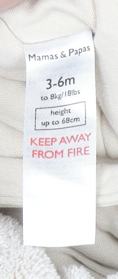 Mamas & Papas Beige Hooded Star Snowsuit 3-6 Months Unisex Fleece Lined