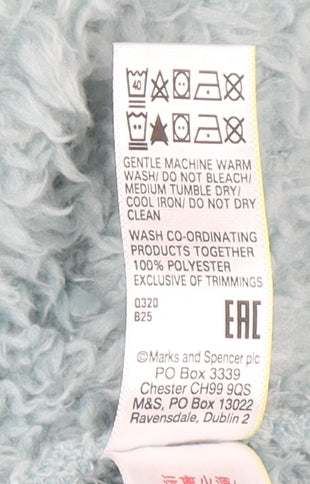 Marks and Spencer Women's Blue Fleece Hooded Robe Small