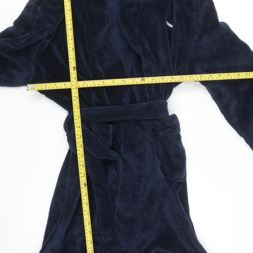 Ellesse Men's Blue Fleece Hooded Robe L Lightweight Polyester