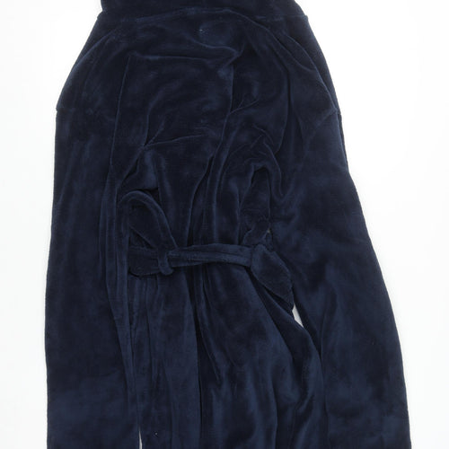 Ellesse Men's Blue Fleece Hooded Robe L Lightweight Polyester