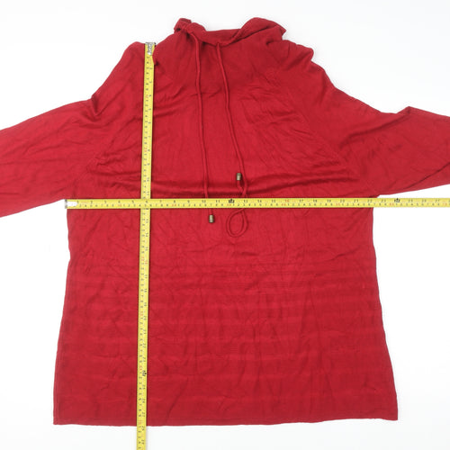 Isle Collection Women’s Red High Neck Long Sleeve Pullover Jumper Size L
