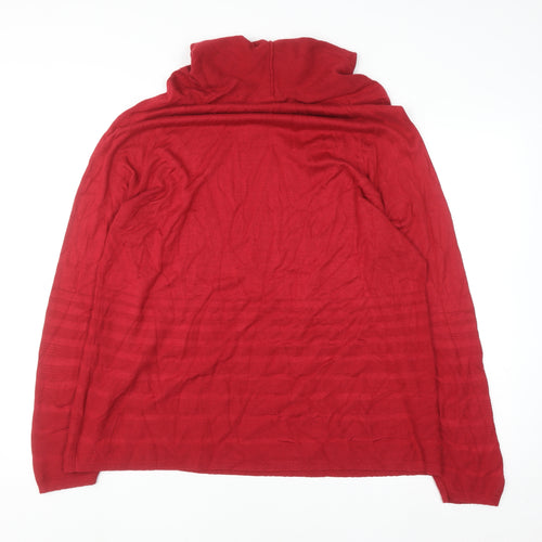 Isle Collection Women’s Red High Neck Long Sleeve Pullover Jumper Size L