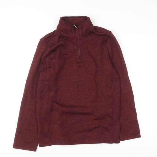 Urban Pipeline Womens Burgundy 1/4 Zip Fleece Sweatshirt Size L Polyester