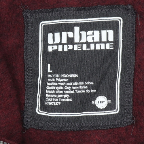 Urban Pipeline Womens Burgundy 1/4 Zip Fleece Sweatshirt Size L Polyester