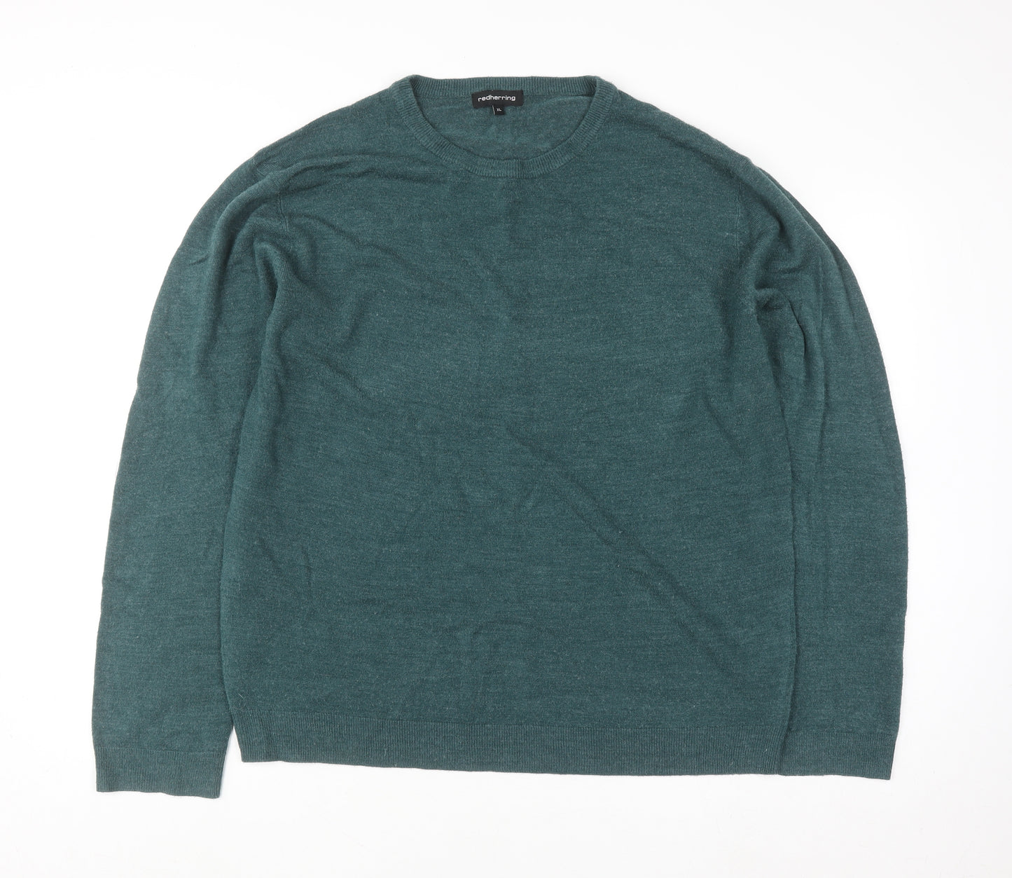 Red Herring Men’s Green XL Crew Neck Acrylic Jumper