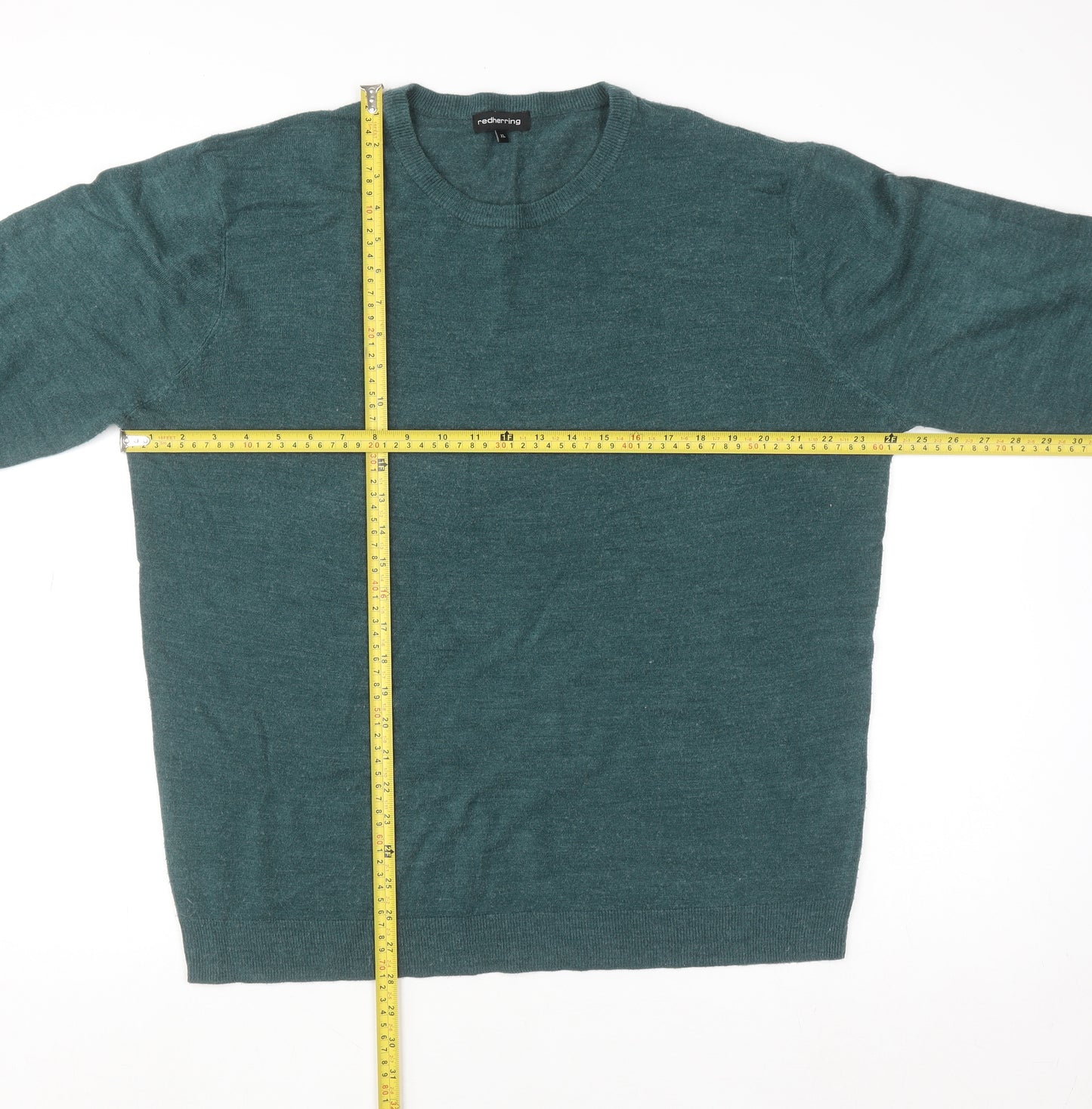 Red Herring Men’s Green XL Crew Neck Acrylic Jumper