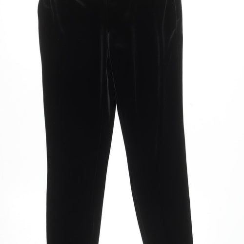 Express Women’s Black Velvet Mid Rise Stretch Ankle Leggings Size S