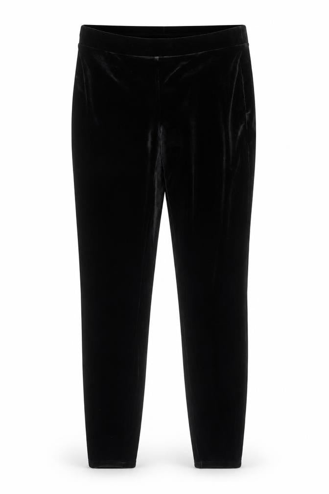 Express Women’s Black Velvet Mid Rise Stretch Ankle Leggings Size S