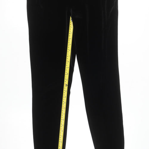 Express Women’s Black Velvet Mid Rise Stretch Ankle Leggings Size S