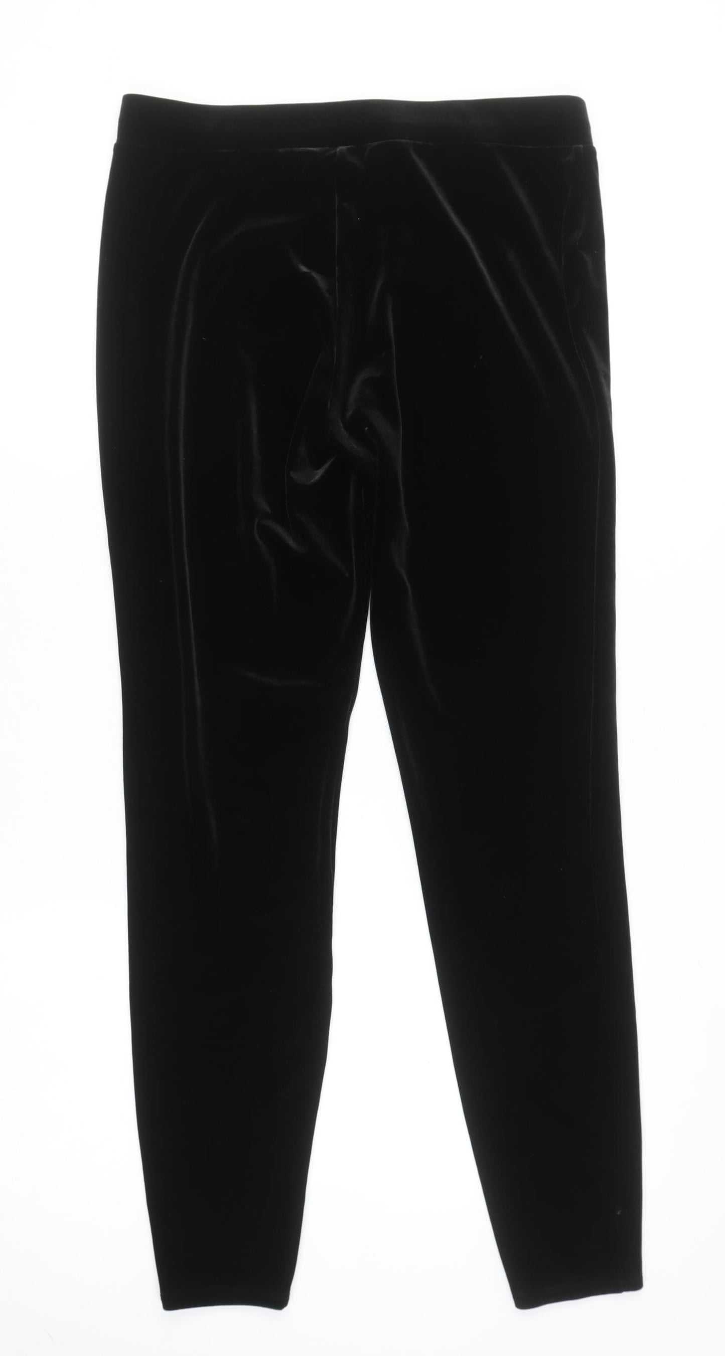 Express Women’s Black Velvet Mid Rise Stretch Ankle Leggings Size S