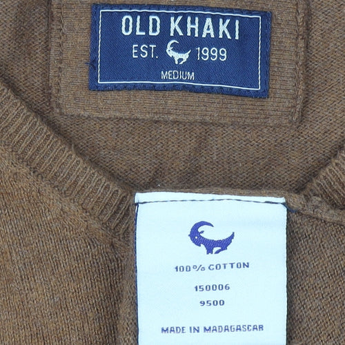 Old Khaki Men's Brown Cotton V-Neck Pullover Jumper Size M
