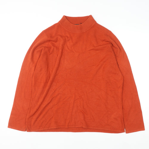 Bonmarché Women’s Orange Mock Neck Long Sleeve Pullover Jumper Size 20/22