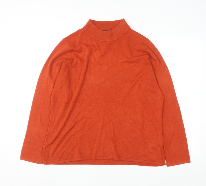 Bonmarché Women’s Orange Mock Neck Long Sleeve Pullover Jumper Size 20/22