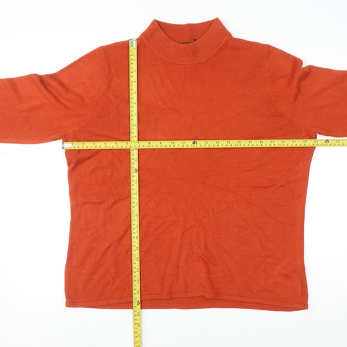 Bonmarché Women’s Orange Mock Neck Long Sleeve Pullover Jumper Size 20/22