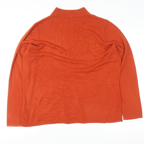 Bonmarché Women’s Orange Mock Neck Long Sleeve Pullover Jumper Size 20/22