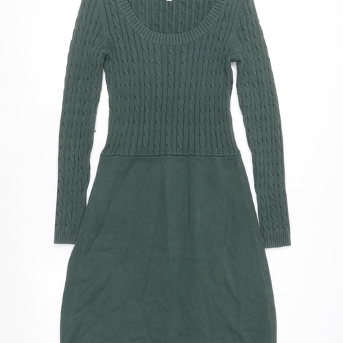 Crew Clothing Co. Women’s Green Jumper Dress Size 10 Knit Long Sleeve