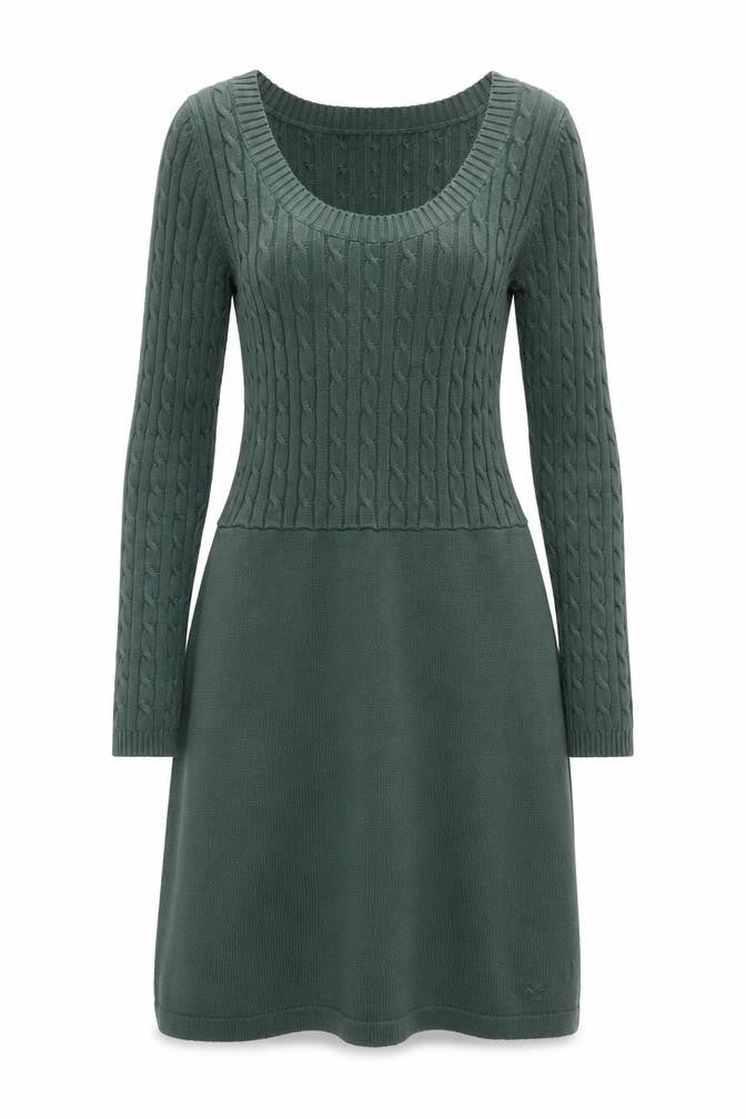 Crew Clothing Co. Women’s Green Jumper Dress Size 10 Knit Long Sleeve