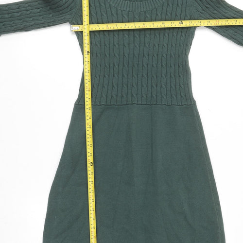 Crew Clothing Co. Women’s Green Jumper Dress Size 10 Knit Long Sleeve