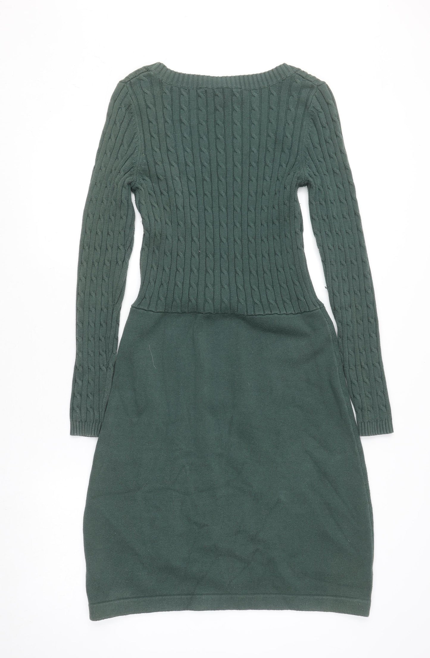 Crew Clothing Co. Women’s Green Jumper Dress Size 10 Knit Long Sleeve