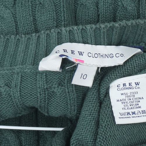 Crew Clothing Co. Women’s Green Jumper Dress Size 10 Knit Long Sleeve