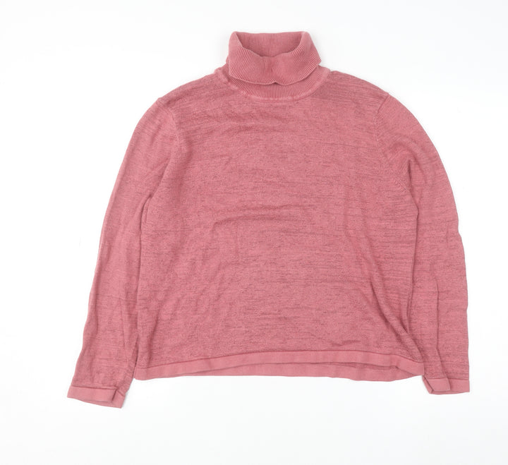 Viyella Womens Pink Roll Neck Long Sleeve Knit Jumper XL