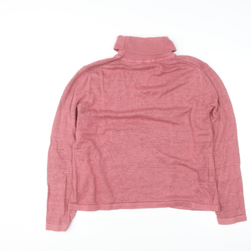 Viyella Womens Pink Roll Neck Long Sleeve Knit Jumper XL