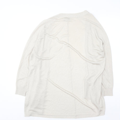 Monsoon Women’s Beige Longline Open Knit Cardigan Size S