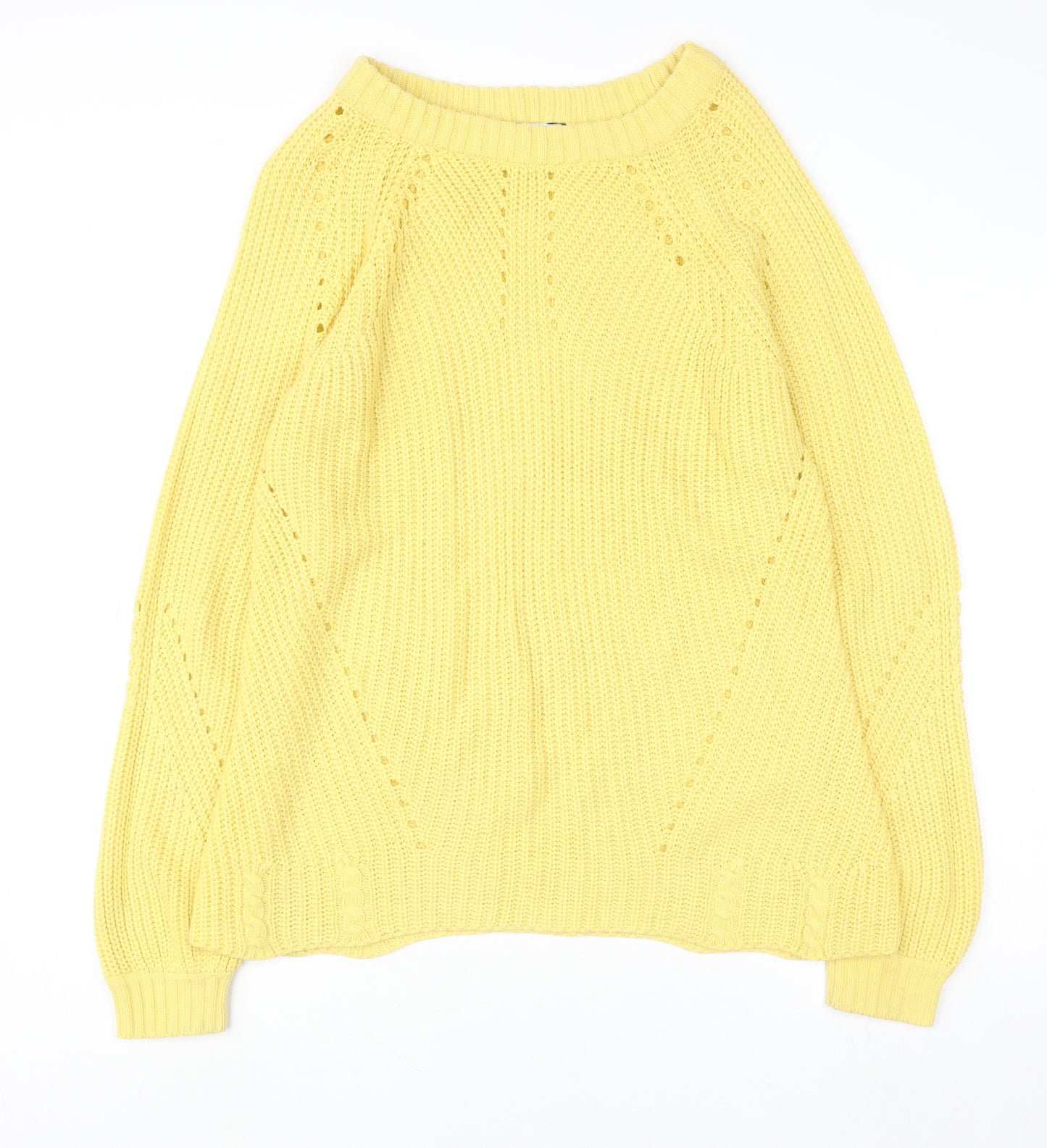 Dorothy Perkins Womens Yellow Acrylic Knit Jumper Size 8