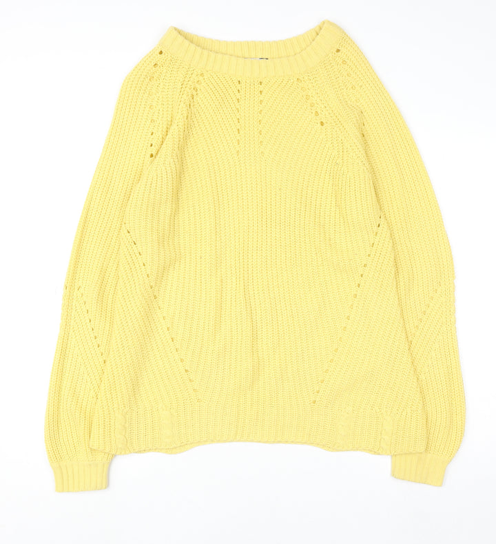 Dorothy Perkins Womens Yellow Acrylic Knit Jumper Size 8