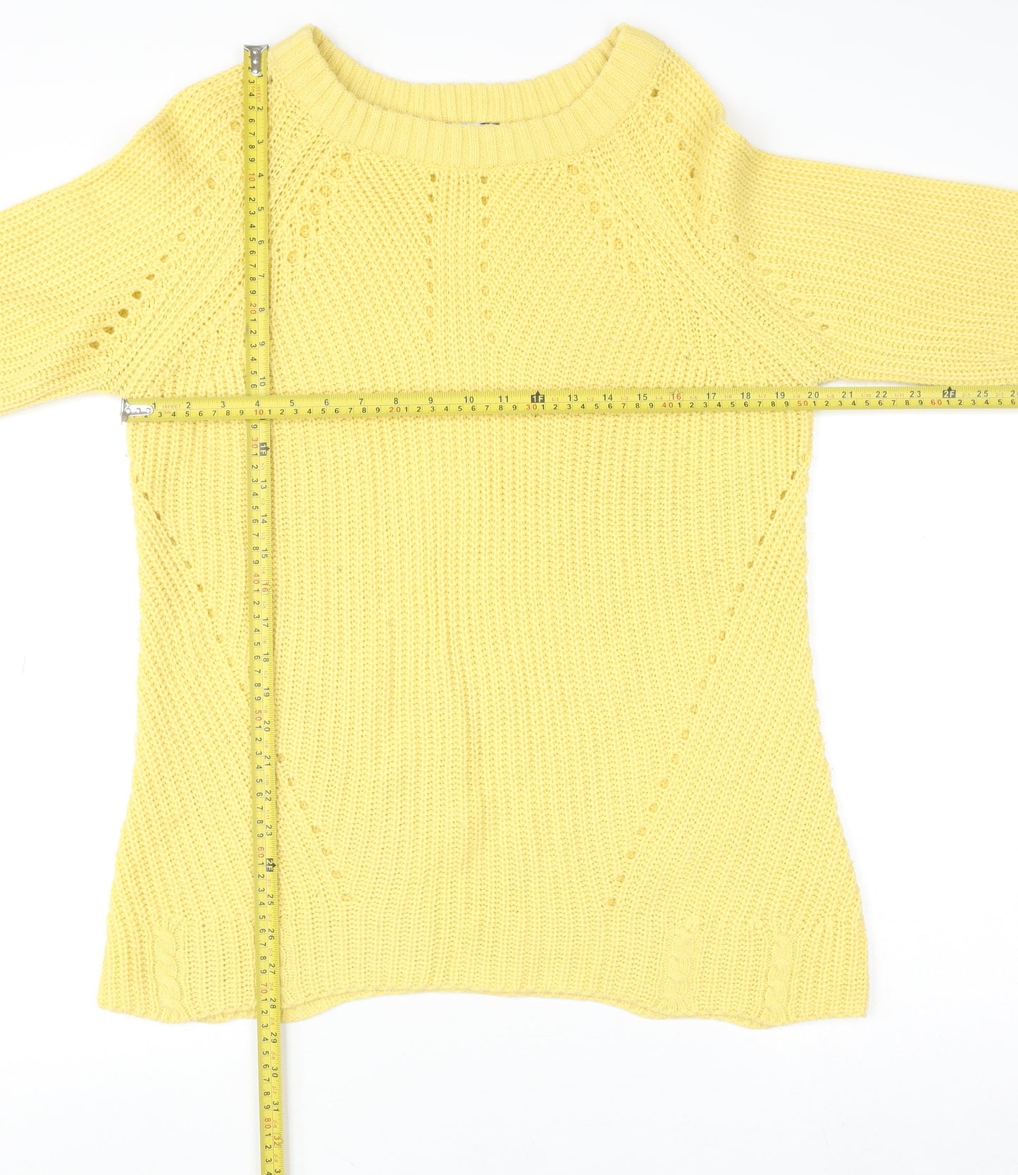 Dorothy Perkins Womens Yellow Acrylic Knit Jumper Size 8