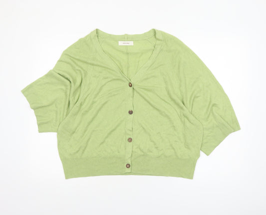 Marks and Spencer Per Una Green V-Neck 3/4 Sleeve Cardigan Women’s XL