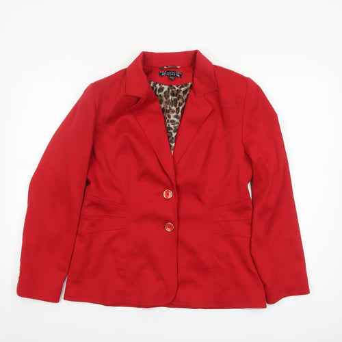 Joanna Hope Women's Red Size 12 Tailored Lined Blazer Jacket