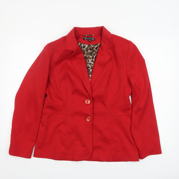 Joanna Hope Women's Red Size 12 Tailored Lined Blazer Jacket