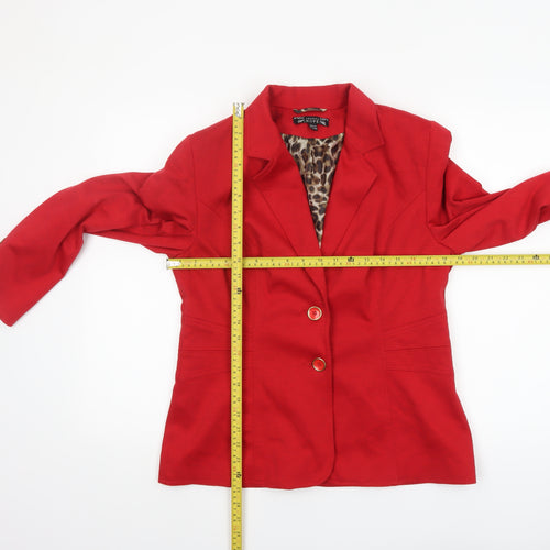 Joanna Hope Women's Red Size 12 Tailored Lined Blazer Jacket