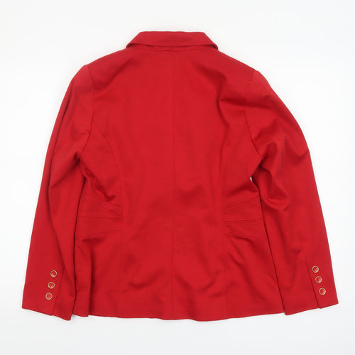 Joanna Hope Women's Red Size 12 Tailored Lined Blazer Jacket