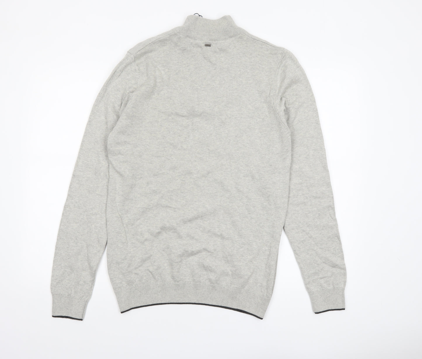 House of Cavani Men's Grey Cotton Half Zip Jumper Size M