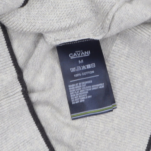 House of Cavani Men's Grey Cotton Half Zip Jumper Size M