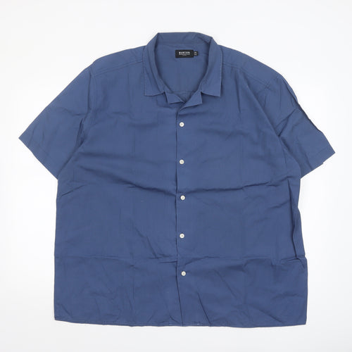 Burton Menswear Men’s Blue 2XL Short Sleeve Button-Up Shirt
