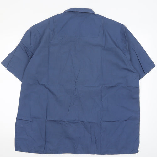 Burton Menswear Men’s Blue 2XL Short Sleeve Button-Up Shirt