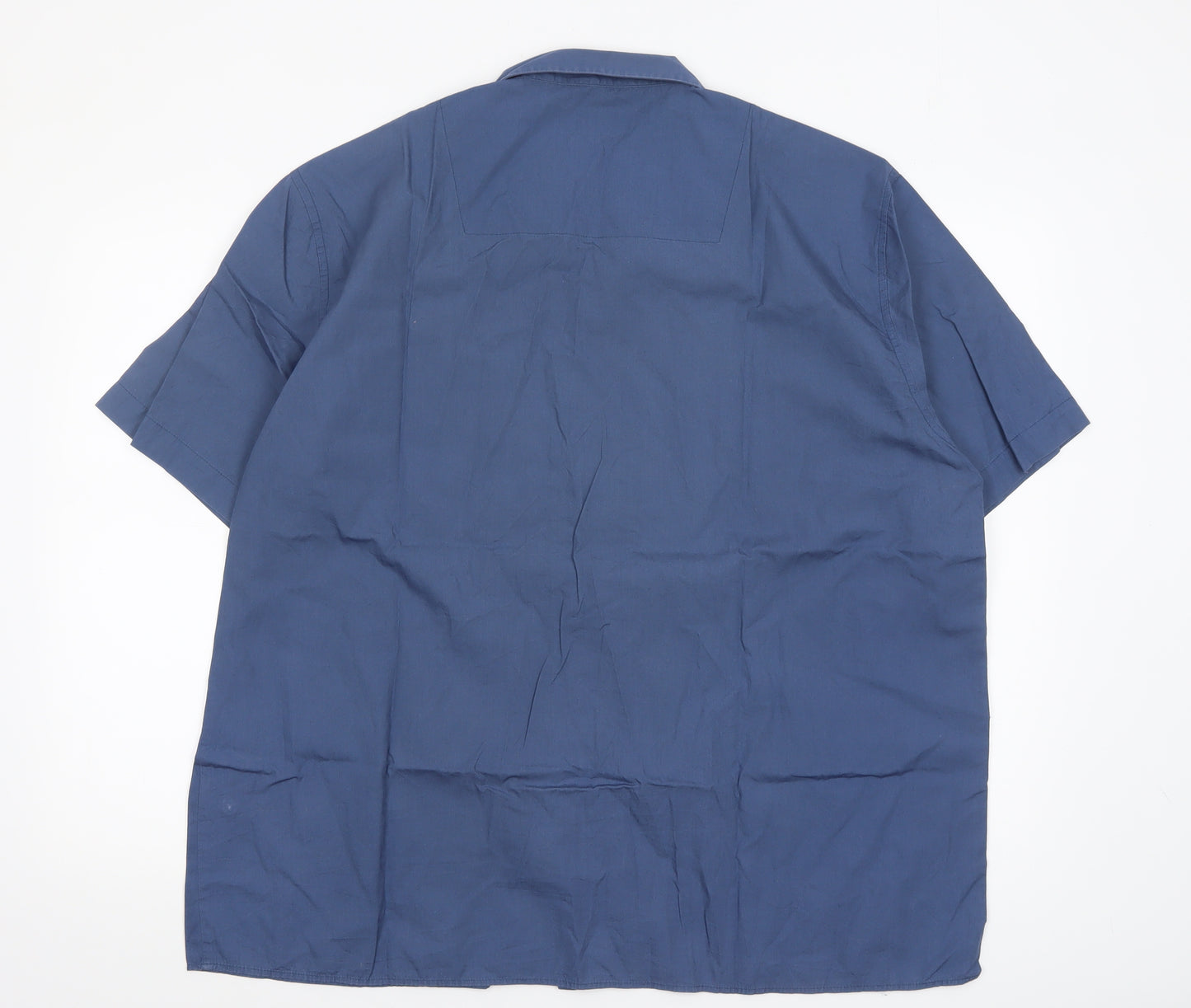 Burton Menswear Men’s Blue 2XL Short Sleeve Button-Up Shirt