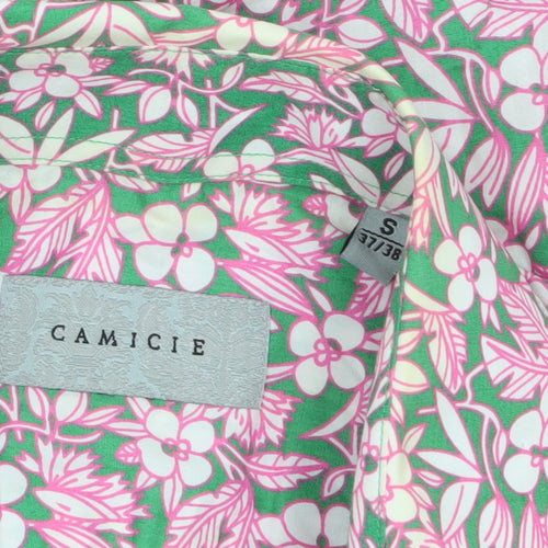 Camicie Women's Multicoloured Floral Cotton Long Sleeve Button-Up Shirt S