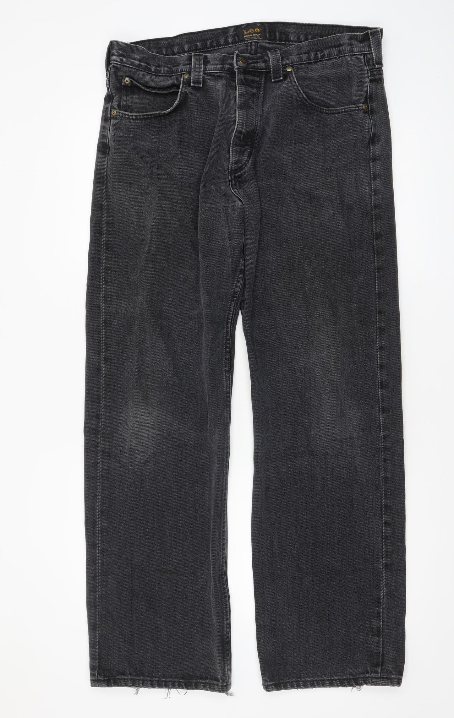 Lee Men’s Black Straight Leg Denim Jeans 36x32 Regular Fit