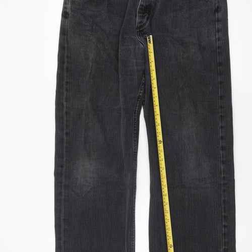 Lee Men’s Black Straight Leg Denim Jeans 36x32 Regular Fit