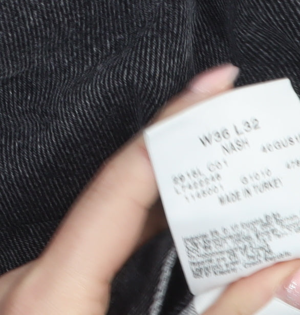 Lee Men’s Black Straight Leg Denim Jeans 36x32 Regular Fit