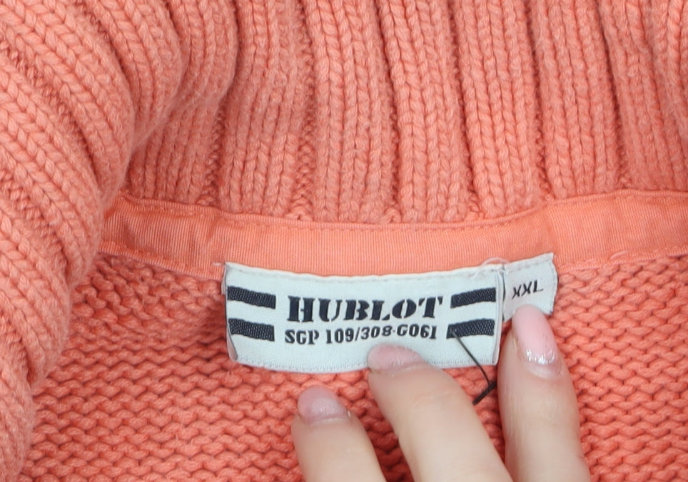 Hublot Women’s Pink 2XL Full Zip Cotton Knit Jumper