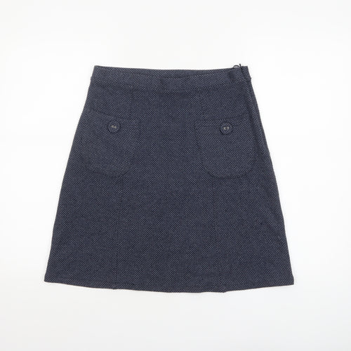 Pepperberry Women Blue A-Line Tweed Knee Length Skirt Size 8