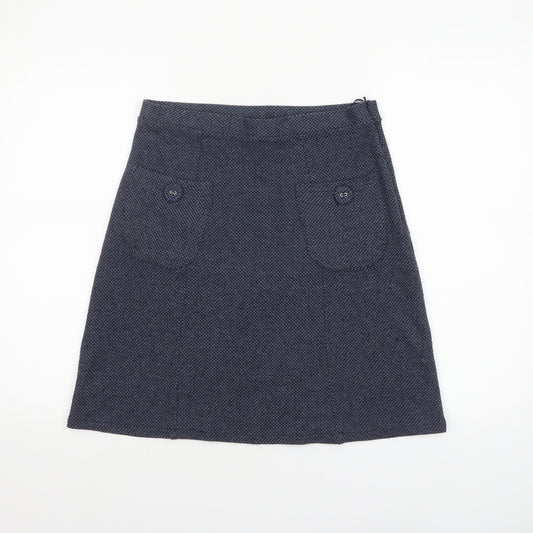 Pepperberry Women Blue A-Line Tweed Knee Length Skirt Size 8