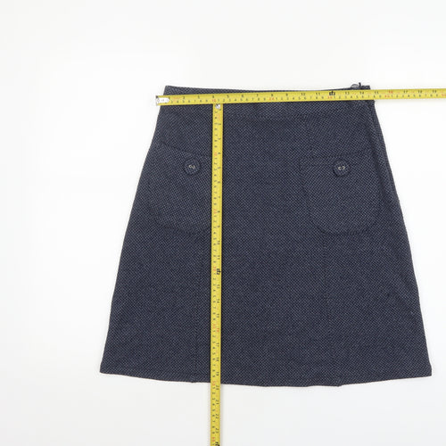 Pepperberry Women Blue A-Line Tweed Knee Length Skirt Size 8